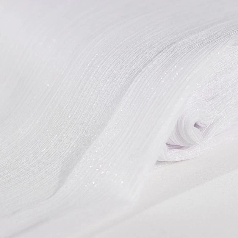 Crinkled Chiffon Fabric Bolt 54" X 10 Yards - Silver And White - Image 6