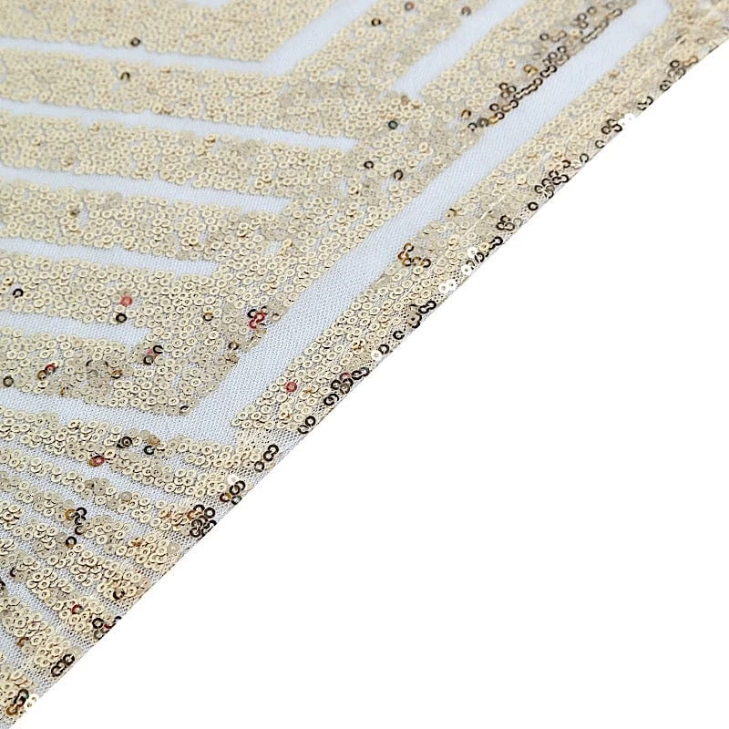 12x108 In Sequined Geometric Design Tulle Table Runner - Image 18