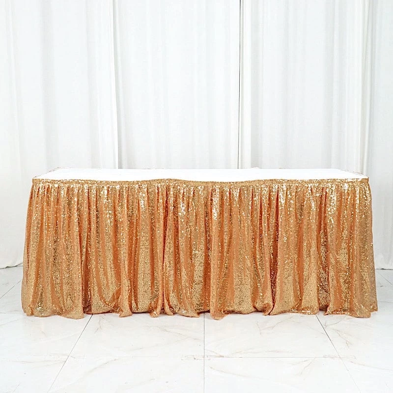 Sequin 17 Feet Pleated Satin Table Skirt With Top Velcro Strip - Image 5