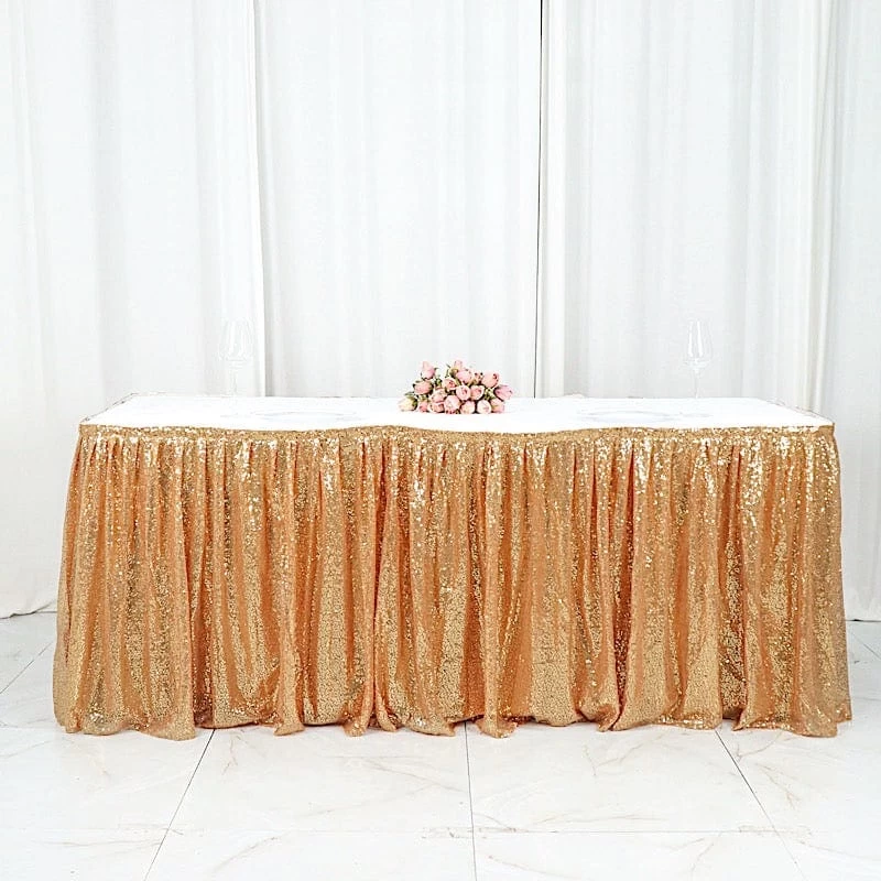 Sequin 17 Feet Pleated Satin Table Skirt With Top Velcro Strip - Image 6