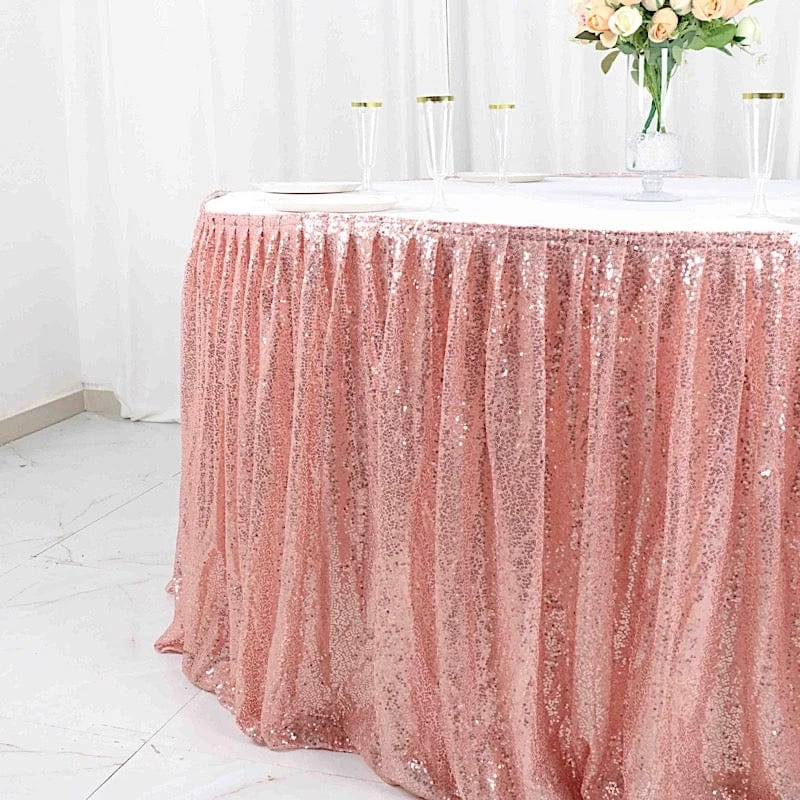 Sequin 17 Feet Pleated Satin Table Skirt With Top Velcro Strip - Image 14
