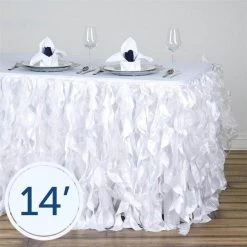 Curly Waves Taffeta Table Skirt