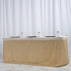 Natural Brown Burlap Table Skirt