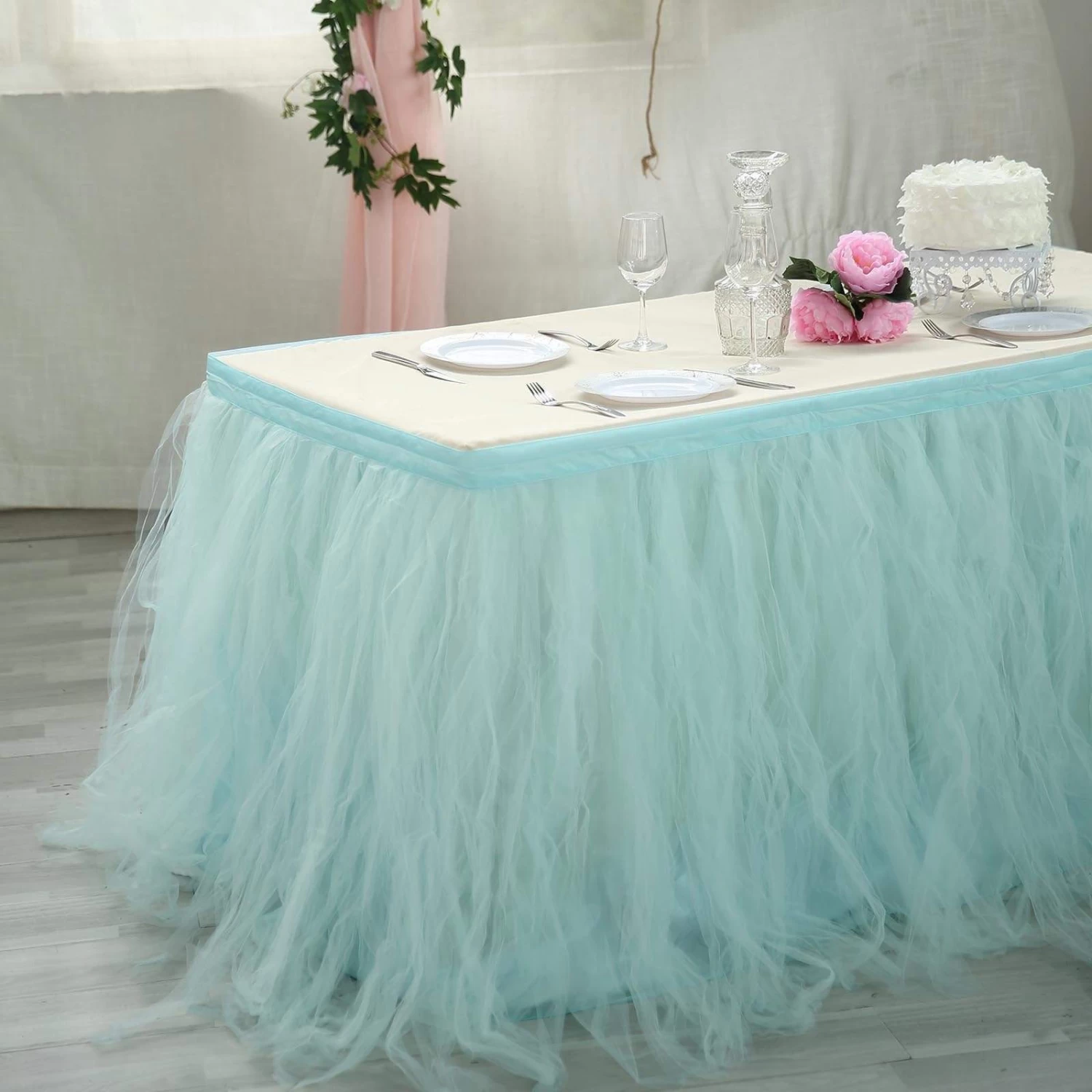 Tutu Multi Layers Tulle Table Skirt - Image 3