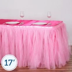 Tutu Table Skirt With Two Layers Tulle
