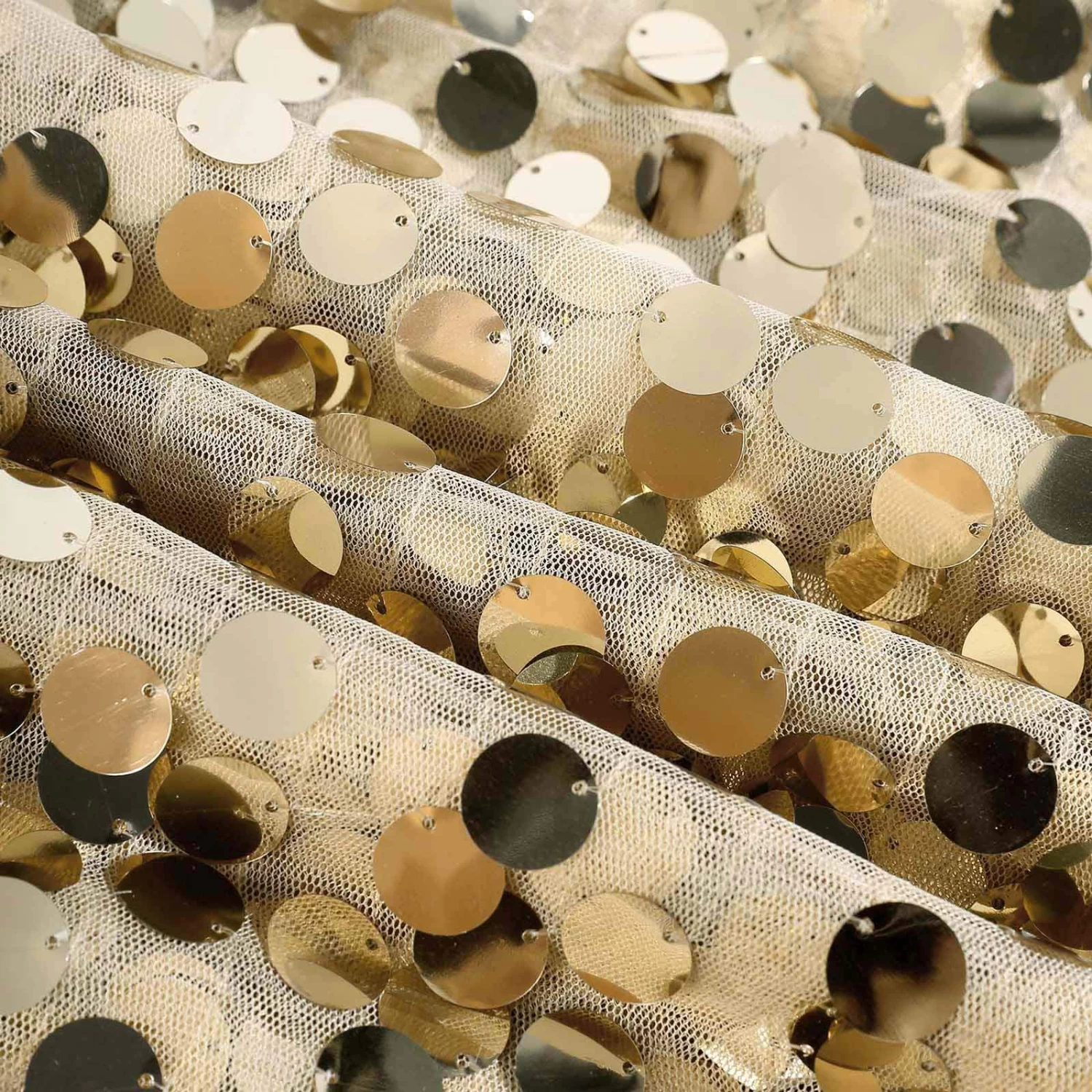 54 In X 4 Yards Payette Sequins On Mesh Fabric Roll - Image 5