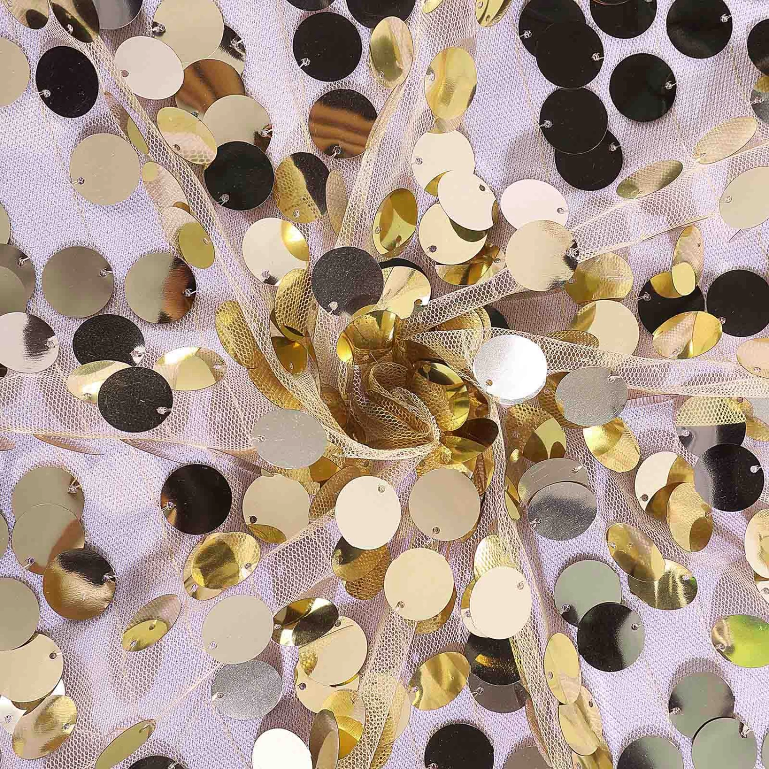 54 In X 4 Yards Payette Sequins On Mesh Fabric Roll - Image 6