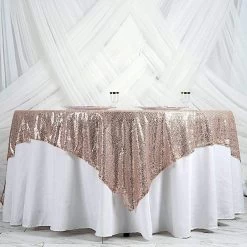 90 Inch Sequin Square Table Overlay