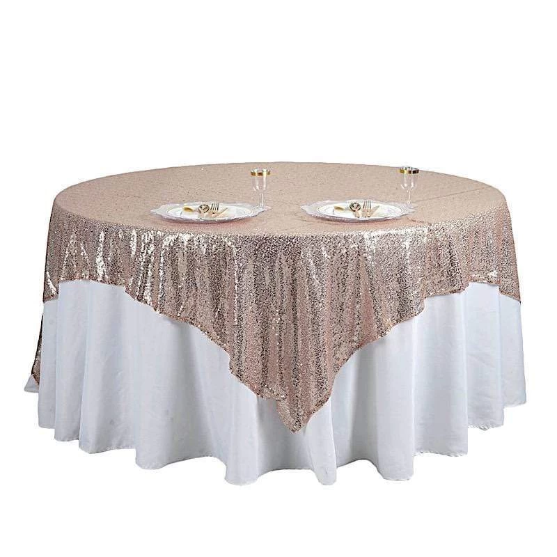 90 Inch Sequin Square Table Overlay - Image 5