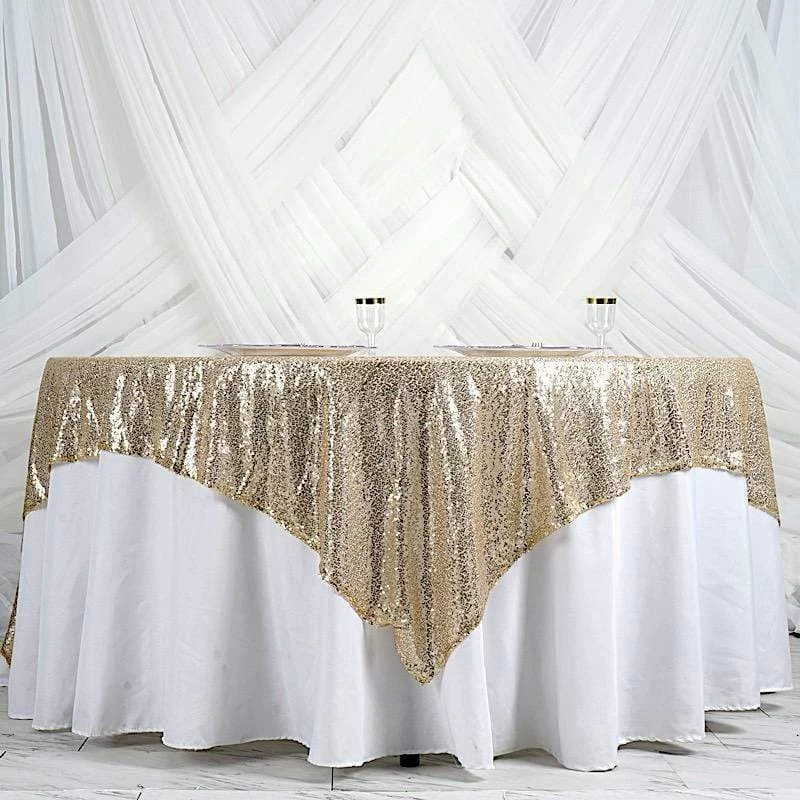 90 Inch Sequin Square Table Overlay - Image 18