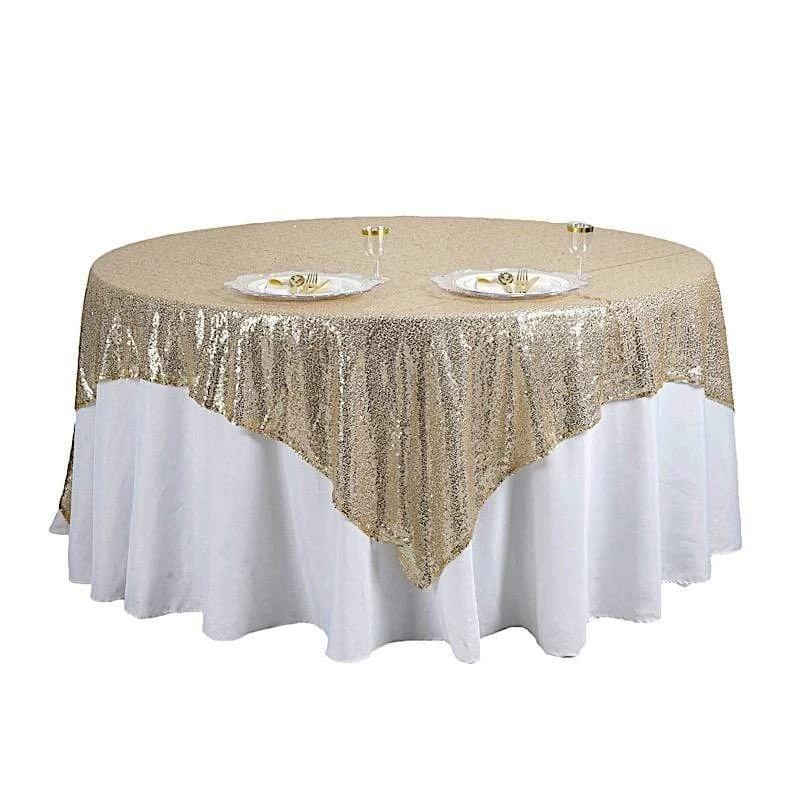 90 Inch Sequin Square Table Overlay - Image 20