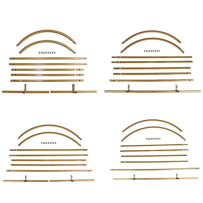 4 Gold Metal Floral Display Frame Round Top Backdrop Stand Wedding Arch Set - Image 6