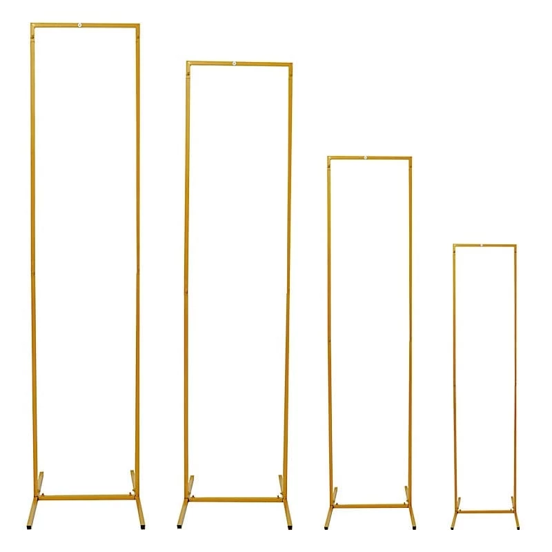 4 Metal Floral Display Frame Rectangle Backdrop Stand Wedding Arch Set - Image 3