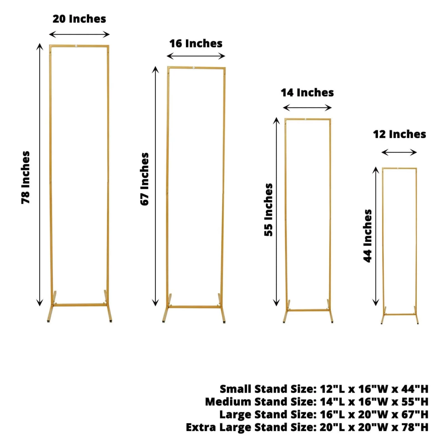4 Metal Floral Display Frame Rectangle Backdrop Stand Wedding Arch Set - Image 2