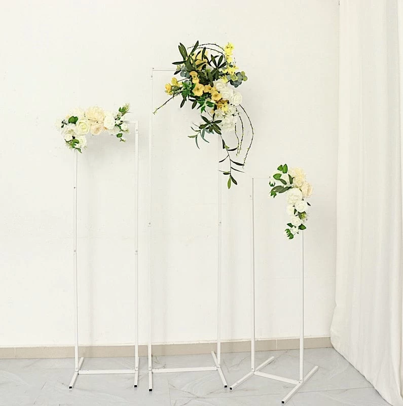 4 Metal Floral Display Frame Rectangle Backdrop Stand Wedding Arch Set - Image 13