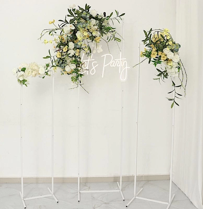 4 Metal Floral Display Frame Rectangle Backdrop Stand Wedding Arch Set - Image 14