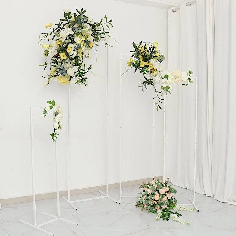 4 Metal Floral Display Frame Rectangle Backdrop Stand Wedding Arch Set - Image 18