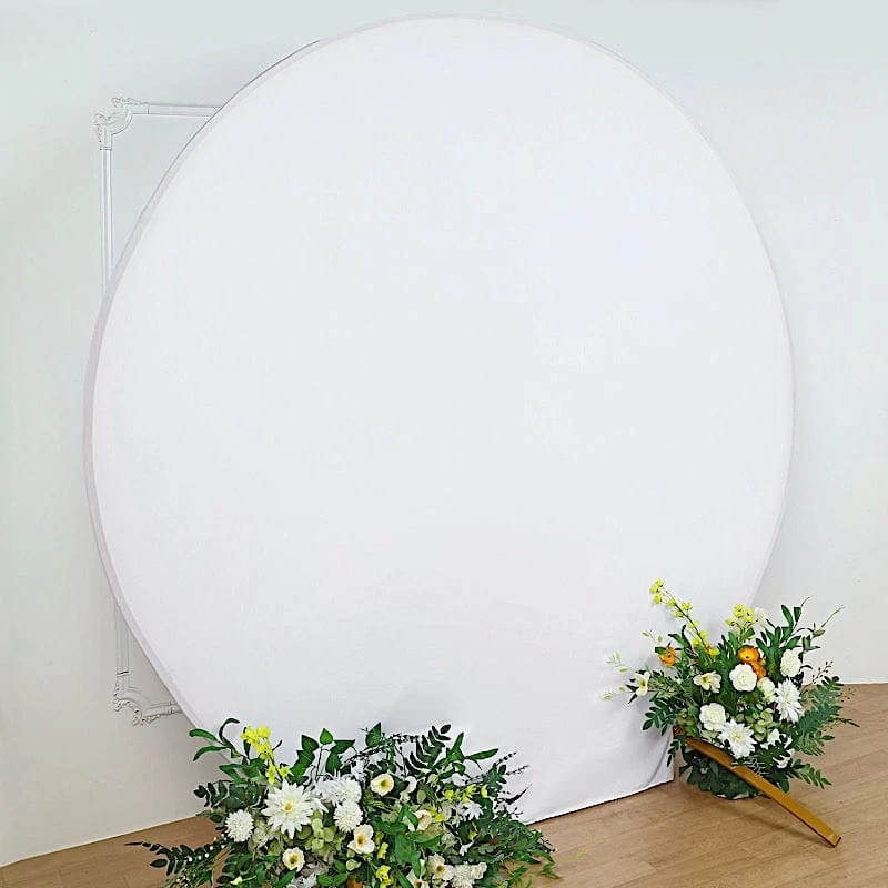 7.5 Feet Fitted Spandex Round Wedding Backdrop Stand Cover - Image 17