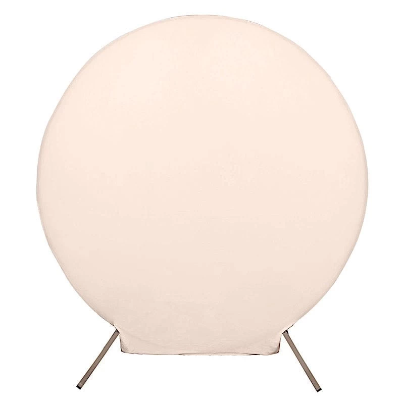 7.5 Feet Fitted Spandex Round Wedding Backdrop Stand Cover - Image 19