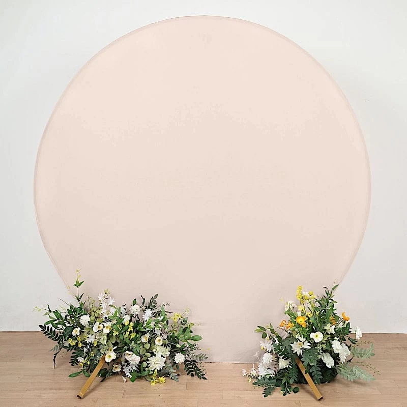 7.5 Feet Fitted Spandex Round Wedding Backdrop Stand Cover - Image 20