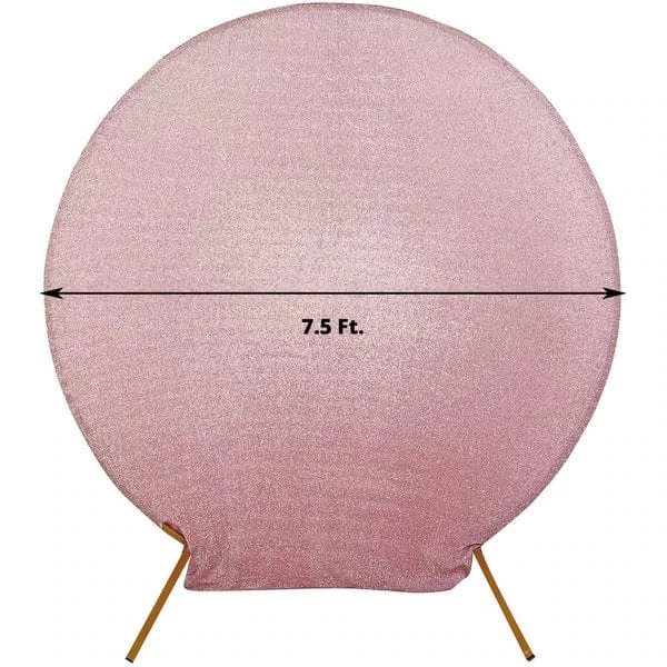7.5 Feet Metallic Glittered Spandex Round Backdrop Stand Cover - Image 2