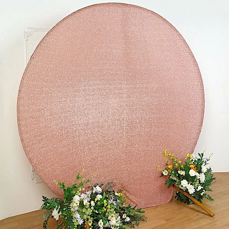 7.5 Feet Metallic Glittered Spandex Round Backdrop Stand Cover - Image 4