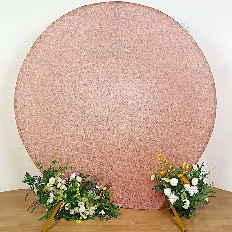 7.5 Feet Metallic Glittered Spandex Round Backdrop Stand Cover - Image 6