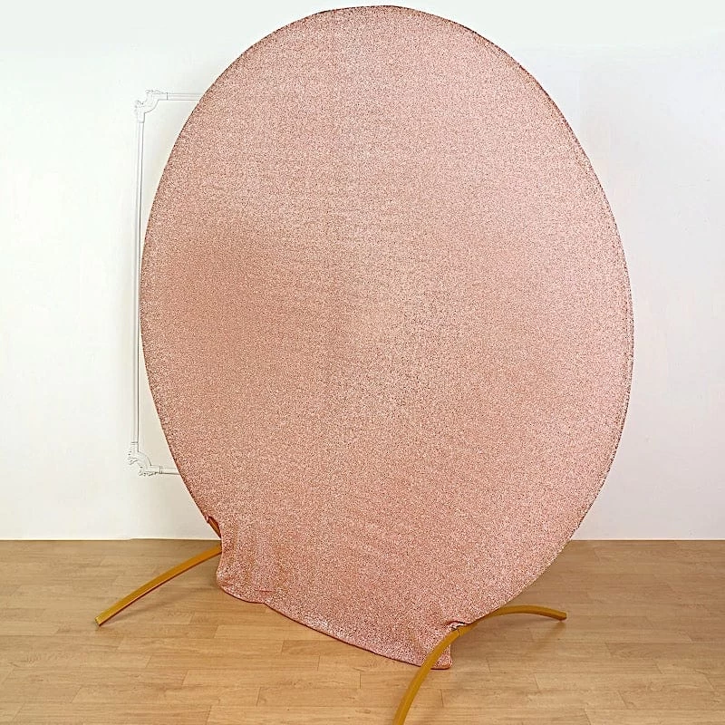 7.5 Feet Metallic Glittered Spandex Round Backdrop Stand Cover - Image 5