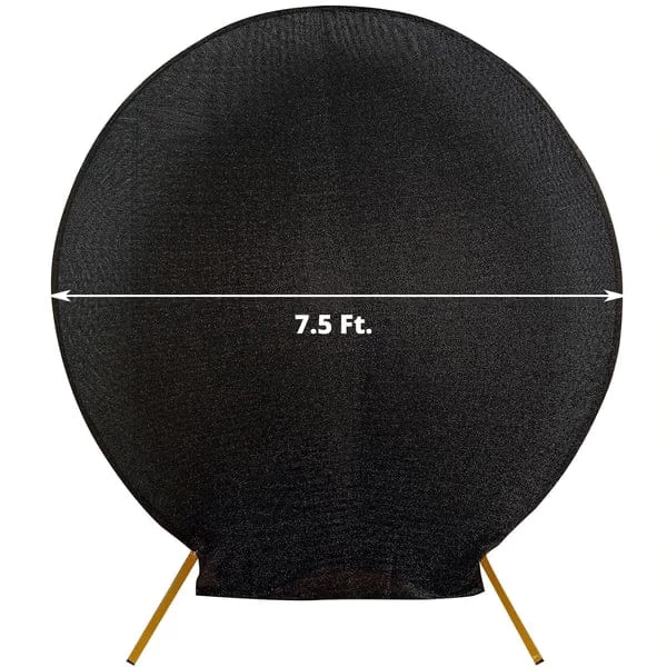 7.5 Feet Metallic Glittered Spandex Round Backdrop Stand Cover - Image 11
