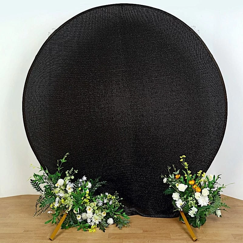 7.5 Feet Metallic Glittered Spandex Round Backdrop Stand Cover - Image 14
