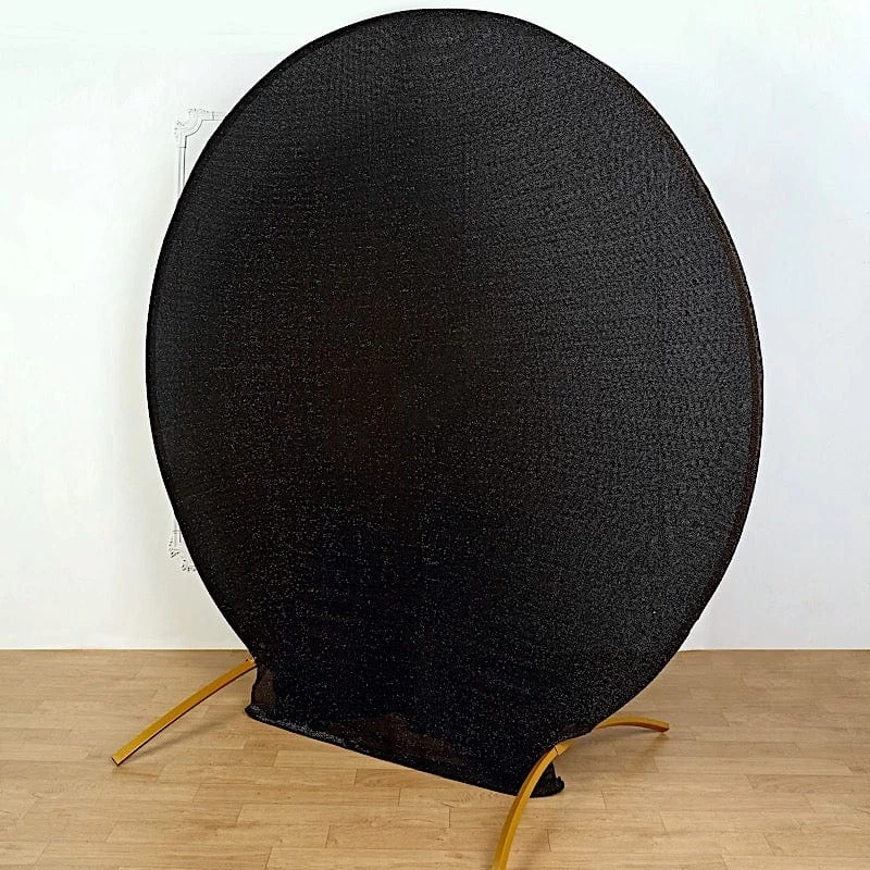 7.5 Feet Metallic Glittered Spandex Round Backdrop Stand Cover - Image 15