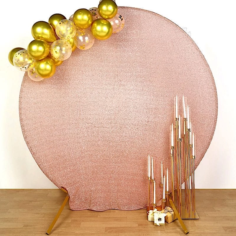 7.5 Feet Metallic Glittered Spandex Round Backdrop Stand Cover