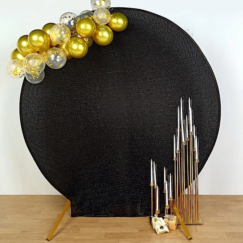 7.5 Feet Metallic Glittered Spandex Round Backdrop Stand Cover - Image 10
