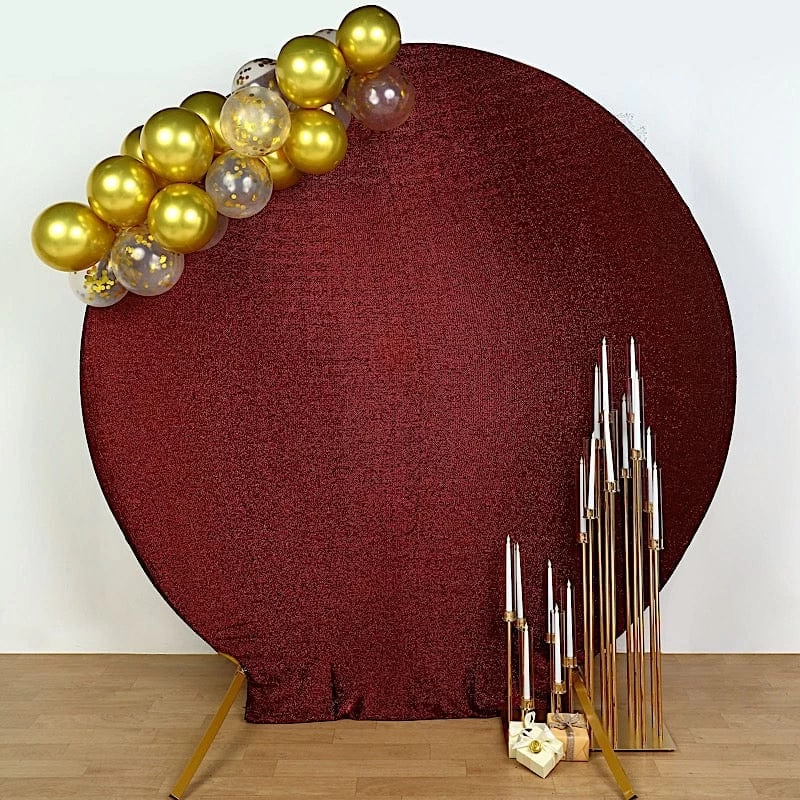 7.5 Feet Metallic Glittered Spandex Round Backdrop Stand Cover - Image 18