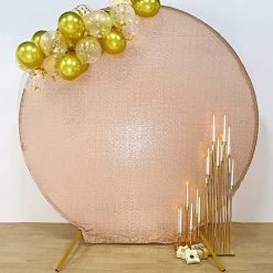 7.5 Feet Metallic Sequin Round Backdrop Stand Cover
