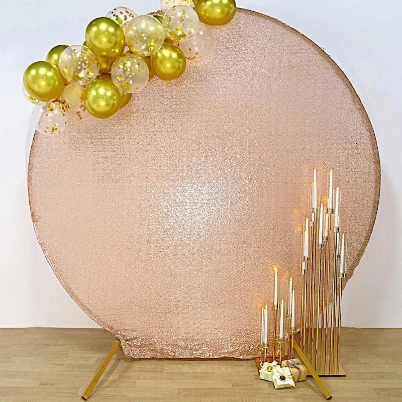 7.5 Feet Metallic Sequin Round Backdrop Stand Cover