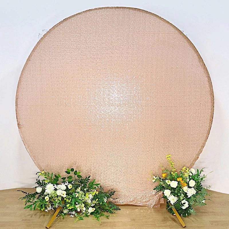 7.5 Feet Metallic Sequin Round Backdrop Stand Cover - Image 7