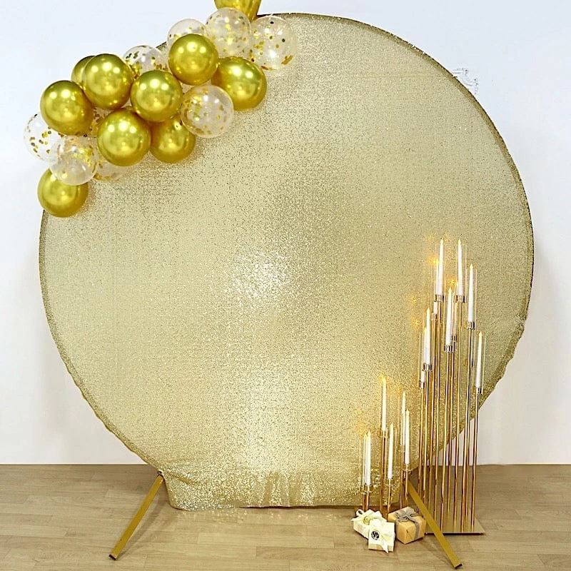 7.5 Feet Metallic Sequin Round Backdrop Stand Cover - Image 10