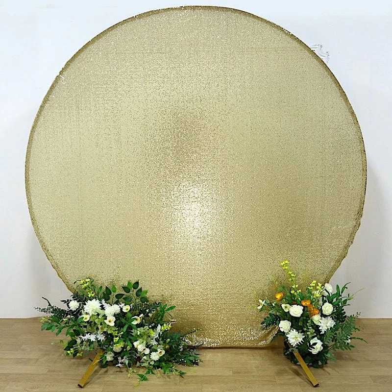 7.5 Feet Metallic Sequin Round Backdrop Stand Cover - Image 15