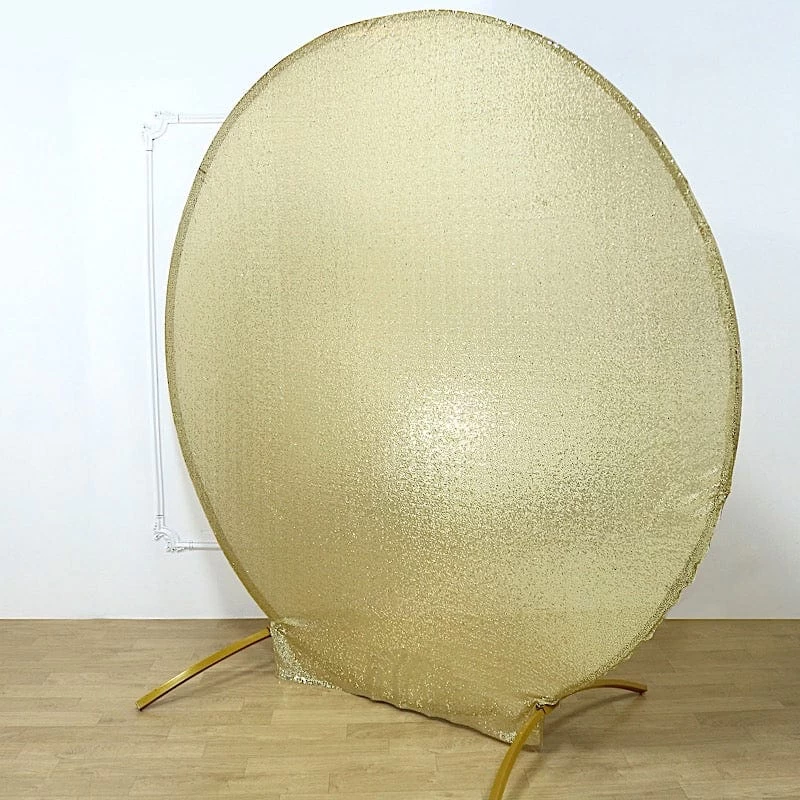 7.5 Feet Metallic Sequin Round Backdrop Stand Cover - Image 18