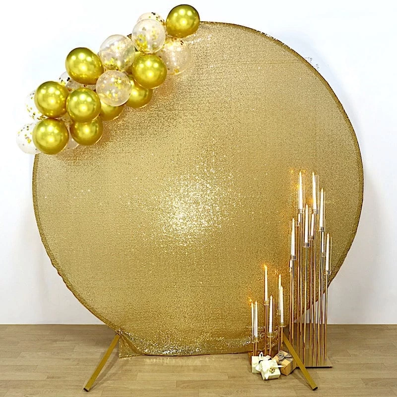 7.5 Feet Metallic Sequin Round Backdrop Stand Cover - Image 19