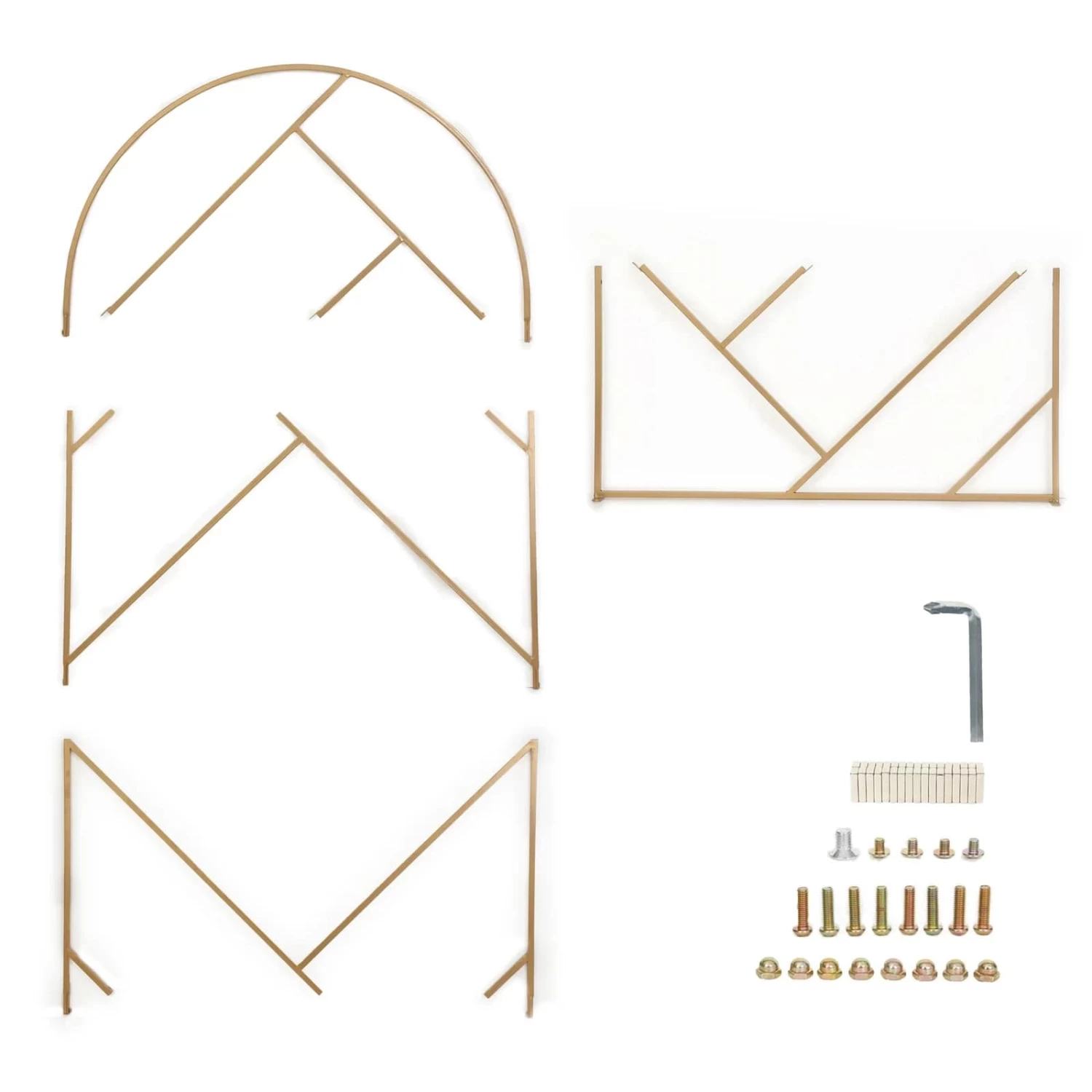 Gold 7 Feet Metal Round Top Geometric Wedding Backdrop Stand - Image 8