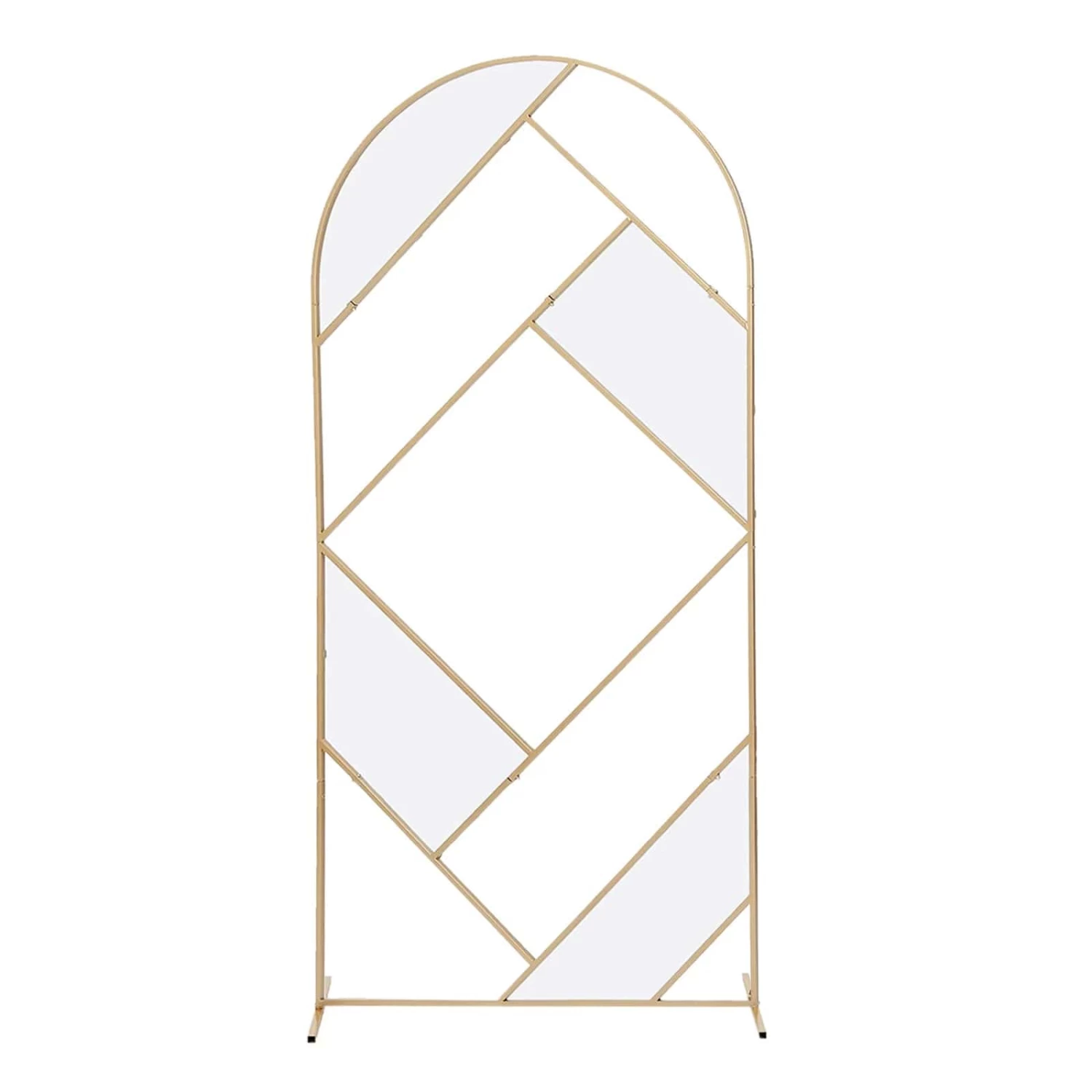 Gold 7 Feet Metal Round Top Geometric Wedding Backdrop Stand - Image 10