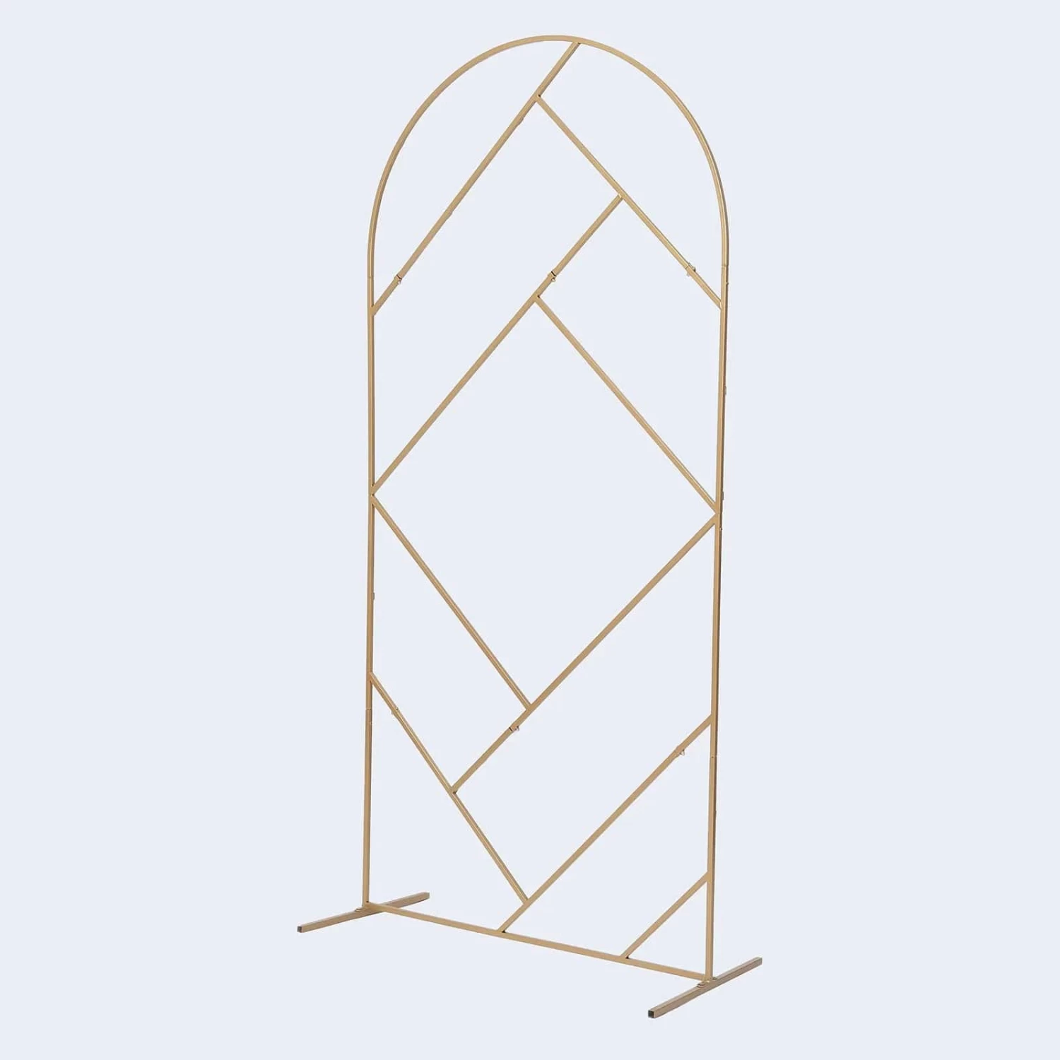 Gold 7 Feet Metal Round Top Geometric Wedding Backdrop Stand - Image 5