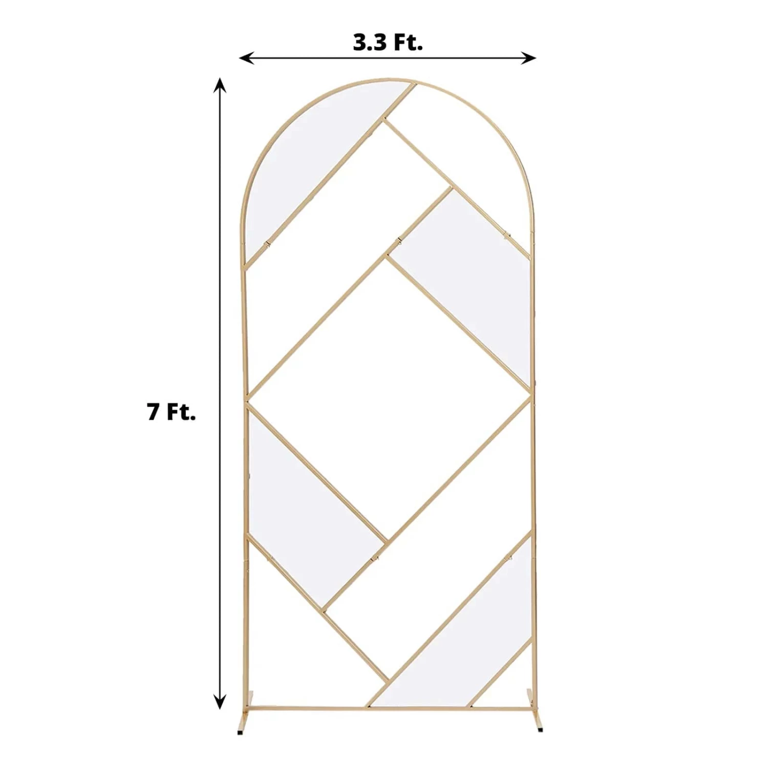 Gold 7 Feet Metal Round Top Geometric Wedding Backdrop Stand - Image 2