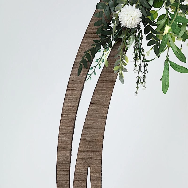8 Feet Brown Natural Wood Round Backdrop Stand Wedding Arch - Image 8