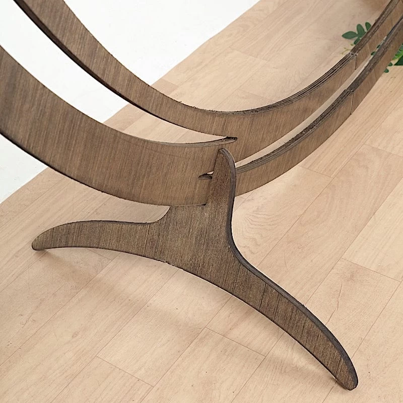 8 Feet Brown Natural Wood Round Backdrop Stand Wedding Arch - Image 3