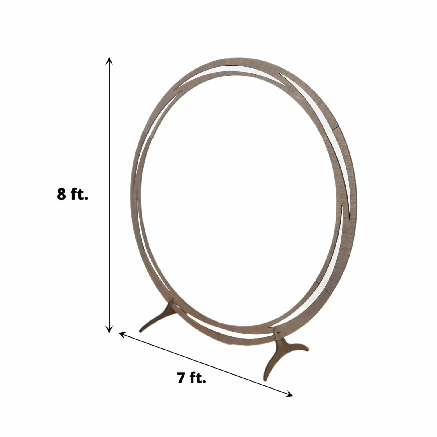 8 Feet Brown Natural Wood Round Backdrop Stand Wedding Arch - Image 4
