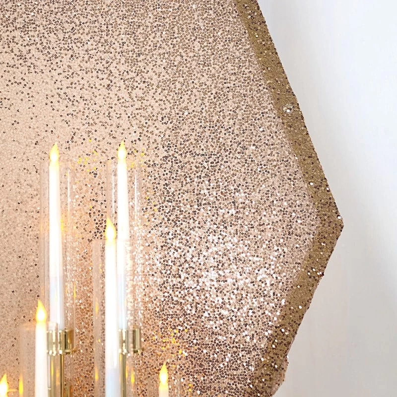 8 Feet Sparkle Sequin Hexagon Backdrop Stand Cover - Image 3