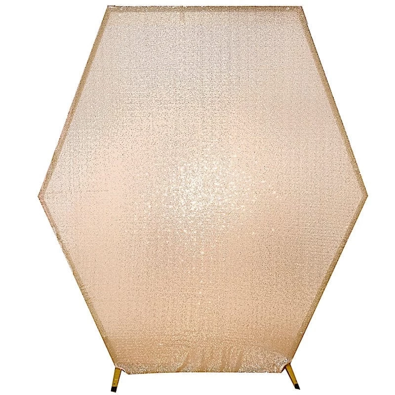 8 Feet Sparkle Sequin Hexagon Backdrop Stand Cover - Image 7